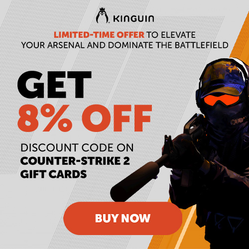 Promo code for a CS2 (Counter-Strike 2) category for an 8% discount. The details are as follows: Code: NOSCOPE8 Duration: 13 - 30.09 Minimum basket value: 20 EUR Maximum basket value: 600 EUR Usage limit: 2 uses per customer/IP LP: https://cs2.kinguin.net/?utm_content-cs2-aff Banners: https://drive.google.com/drive/folders/1cMg9hgliMfx1mmf3r-MfK_IpTS5h6lId Please note, that we do not promote CS campaigns in the following countries: Germany, Italy, Belgium, and The Netherlands.